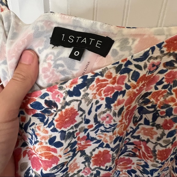 1 STATE Floral-Print Ruched Slipdress - Picture 10 of 10